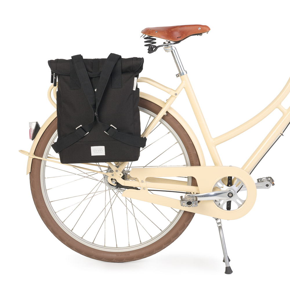 City Bikepack Black Backpack Bicycle Bag Weathergoods Sweden