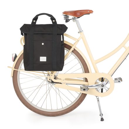 fahrradtasche city bikepack xl schwarz am gepäckträger befestigt ohne schultergurte